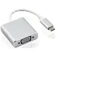 Nilox USB Type-C - VGA M/F Adaptador gráfico USB Plata