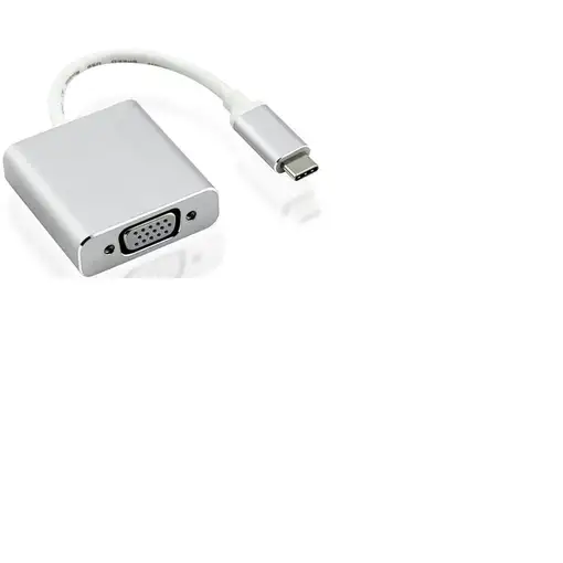 Nilox USB Type-C - VGA M/F Adaptador gráfico USB Plata