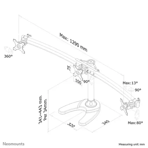Neomounts FPMA-D700DD3 Soporte para monitor 10-27"