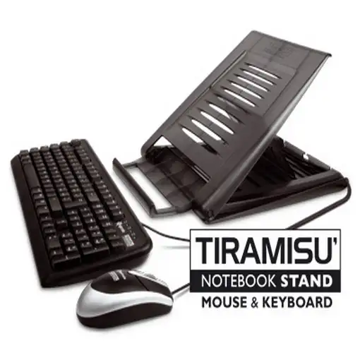 Hamlet XTMS100KM Tiramisù Notebook stand with keyboard and mouse Negro