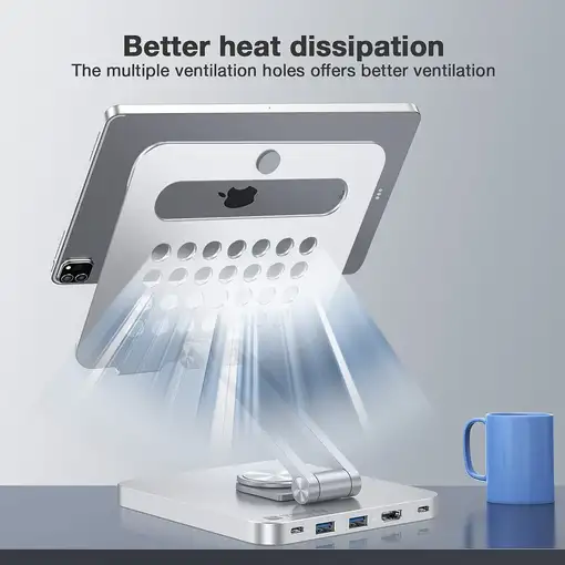 Techly ICA-TBL DOCK81 soporte para ordenador portátil Soporte para tableta Plata