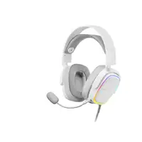 Mars Gaming MHAX Blanco, Auriculares Gaming RGB, Micrófono Extraíble, HiFi, Compat