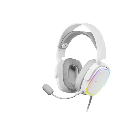 Mars Gaming MHAX Blanco, Auriculares Gaming RGB, Micrófono Extraíble, HiFi, Compat