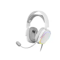 Mars Gaming MHAX Blanco, Auriculares Gaming RGB, Micrófono Extraíble, HiFi, Compat