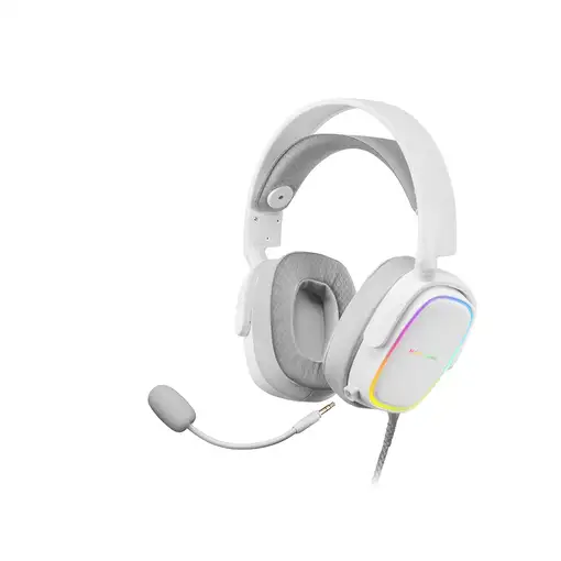Mars Gaming MHAX Blanco, Auriculares Gaming RGB, Micrófono Extraíble, HiFi, Compat