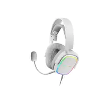 Mars Gaming MHAX Blanco, Auriculares Gaming RGB, Micrófono Extraíble, HiFi, Compat