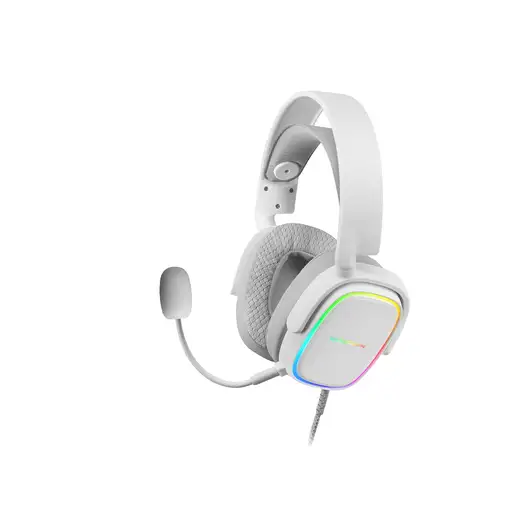 Mars Gaming MHAX Blanco, Auriculares Gaming RGB, Micrófono Extraíble, HiFi, Compat