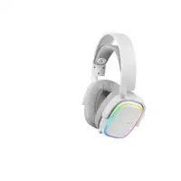 Mars Gaming MHAX Blanco, Auriculares Gaming RGB, Micrófono Extraíble, HiFi, Compat