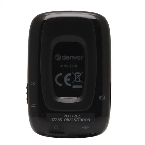 Denver MPS-316 reproductor MP3/MP4 Reproductor de MP3 16 GB Negro, Metálico, Blanc
