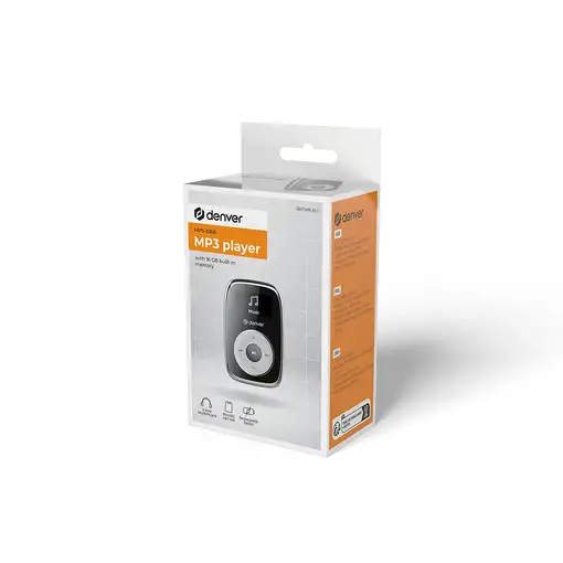 Denver MPS-316 reproductor MP3/MP4 Reproductor de MP3 16 GB Negro, Metálico, Blanc