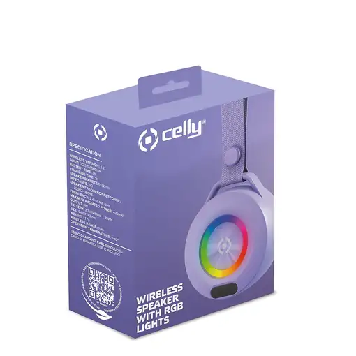 Celly LIGHTBEATVL altavoz portátil o de fiesta Altavoz monofónico portátil Violeta