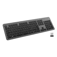 Ewent EW3296 teclado Universal RF inalámbrica + USB QWERTY Español Negro, Gris