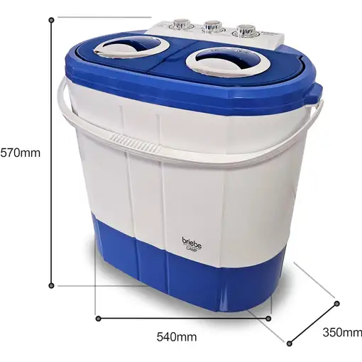 Mini Lavadora centrifugadora portátil, 3Kg Lavado, 2 Compartimentos, WM1140 BRIEBE