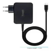 TooQ Cargador de portátil GAN USB-C PD 100W, Negro
