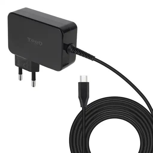 TooQ Cargador de portátil GAN USB-C PD 100W, Negro