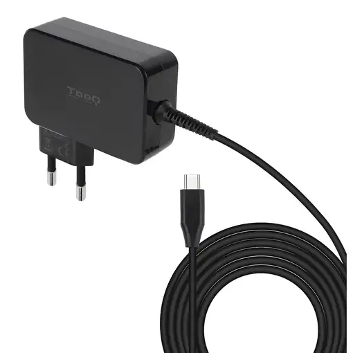 TooQ Cargador de portátil GAN USB-C PD 100W, Negro