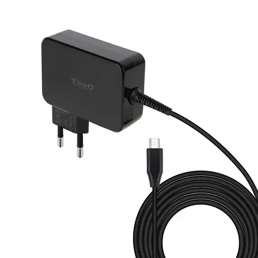 TooQ Cargador de portátil GAN USB-C PD3.0 90W, Negro