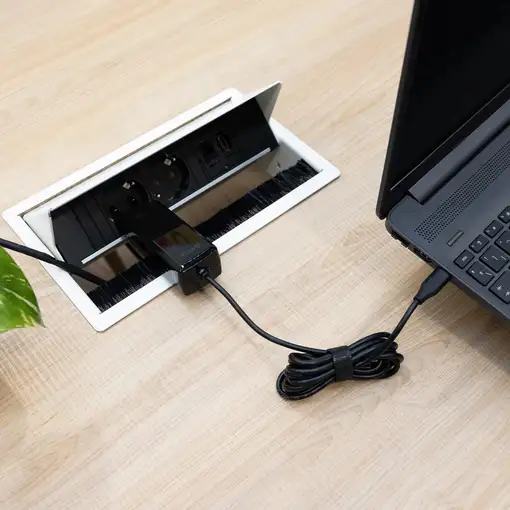 TooQ Cargador de portátil GAN USB-C PD 90W, Negro