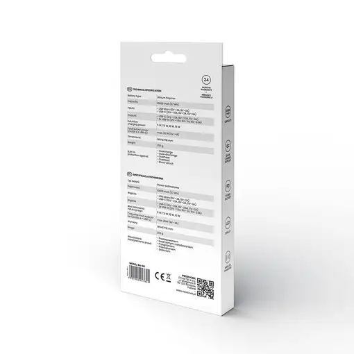 Savio power bank BA-06 10000 mAh adowanie indukcyjne Polímero de litio Blanco