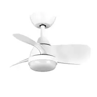 Ventilador DC Pirdo blanco con luz LED, 3 aspas y mando