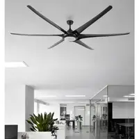 Ventilador LED negro, 6 aspas, extra grande, mando y temporizador
