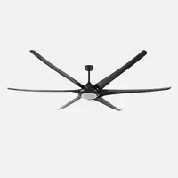 Ventilador LED negro, 6 aspas, extra grande, mando y temporizador