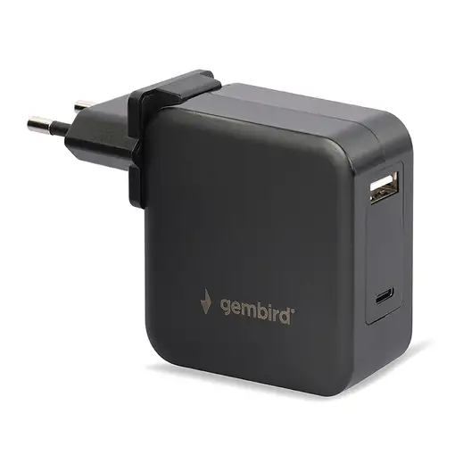 Gembird NPA-PD60-01 cargador de dispositivo móvil Portátil, Smartphone Negro Corri