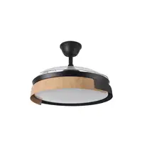 Ventilador DC PROVENZA 72W negro/haya con LED y aspas plegables