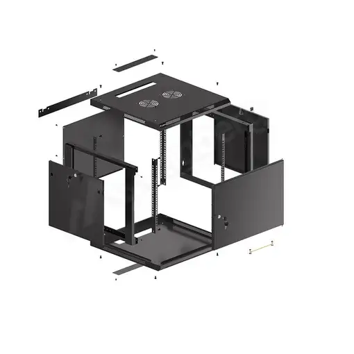 Lanberg WF01-6609-00B armario rack 9U Bastidor de pared Negro