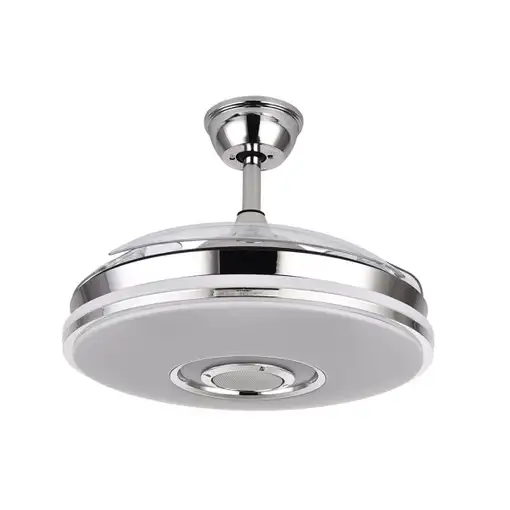 Ventilador DC Noto cromo 3 aspas LED RGB BT y altavoz