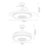 Ventilador DC Noto cromo 3 aspas LED RGB BT y altavoz