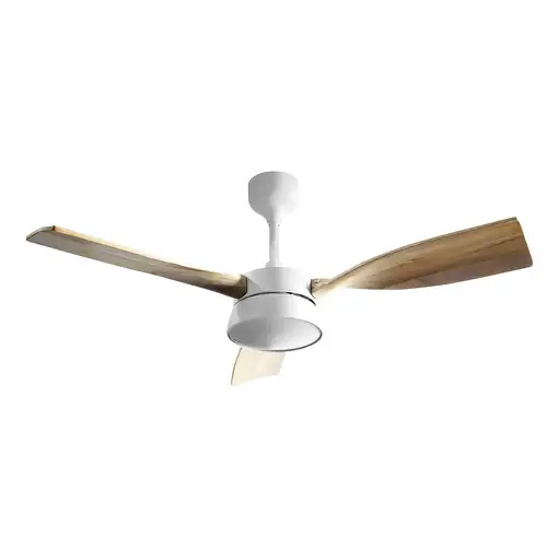 Fabrilamp Estio ventilador de techo blanco/haya, 132 cm, led, 3 aspas