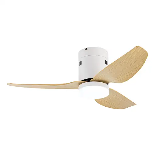 Fabrilamp Borax ventilador de techo blanco/haya led 20W con 3 aspas Fabrilamp Borax ventilador de techo blanco/haya led 20W con 3 aspas