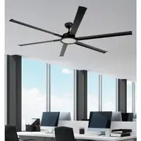 Ventilador LED negro, 6 aspas, gran tamaño, mando y temporizador