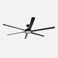 Ventilador LED negro, 6 aspas, gran tamaño, mando y temporizador