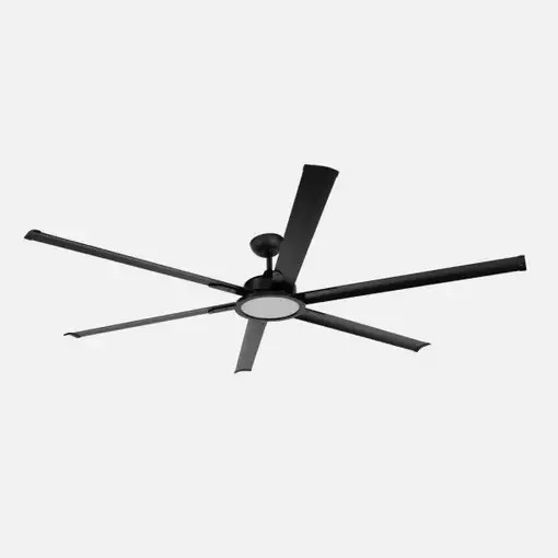 Ventilador LED negro, 6 aspas, gran tamaño, mando y temporizador