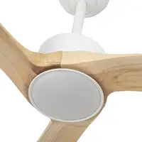 Ventilador DC Orinoco blanco/haya 107cm, LED, 3 aspas, 6 velocidades