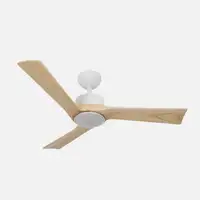 Ventilador DC Orinoco blanco/haya 107cm, LED, 3 aspas, 6 velocidades