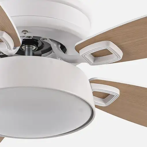 Fabrilamp Braw ventilador techo blanco/blanco haya, 5 aspas reversibles, led 30W