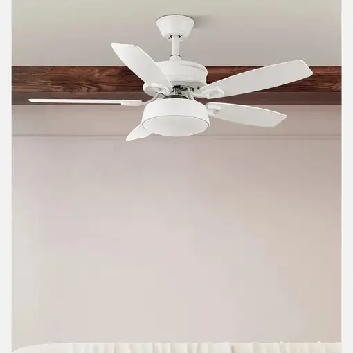 Fabrilamp Braw ventilador techo blanco/blanco haya, 5 aspas reversibles, led 30W