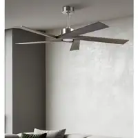 Ventilador DC Nadir níquel/rústico sin luz 5 aspas