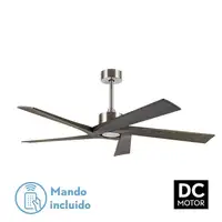 Ventilador DC Nadir níquel/rústico sin luz 5 aspas