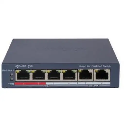 Hikvision DS-3E1106P-EI switch Gestionado Fast Ethernet (10/100) Energía sobre Eth