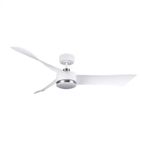 Ventilador DC Tempel blanco/níquel 132cm, LED, 3 aspas, 6 velocidades