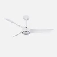 Ventilador DC Tempel blanco/níquel 132cm, LED, 3 aspas, 6 velocidades