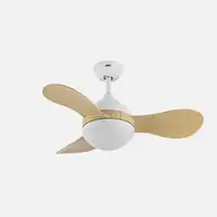 Ventilador DC Solido blanco/haya LED 24W con 3 aspas y mando