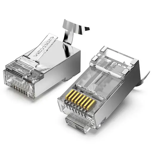 Vention IDER0-10 conector RJ-45 Plata, Transparente