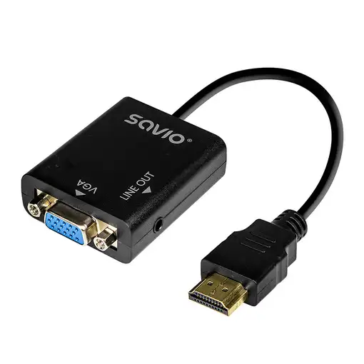 Savio AK-76 adaptador de cable de vídeo Negro
