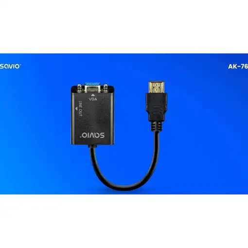 Savio AK-76 adaptador de cable de vídeo Negro