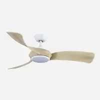 Ventilador DC Cerdeña blanco/haya 132cm, LED, 3 aspas, 6 velocidades